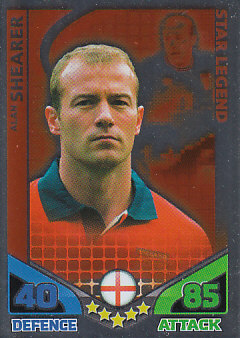 Alan Shearer England 2010 World Cup Match Attax Star Legend #SL